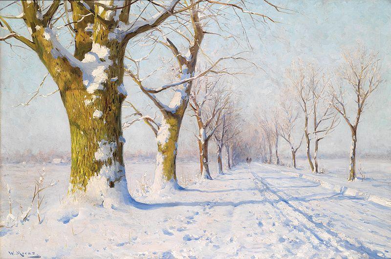 Walter Moras A sunny winters day oil painting image